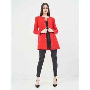 Zara Collarless Tailored Jacket